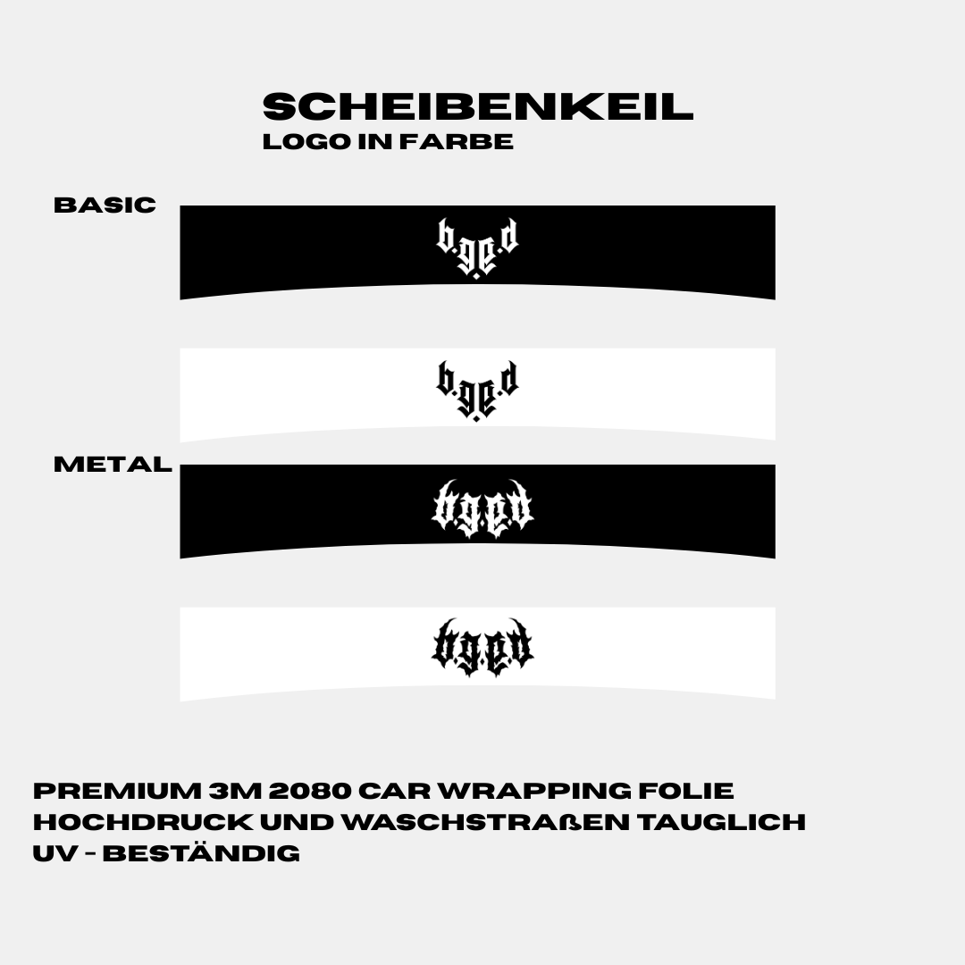 Scheibenkeil mit Logo in Farbe